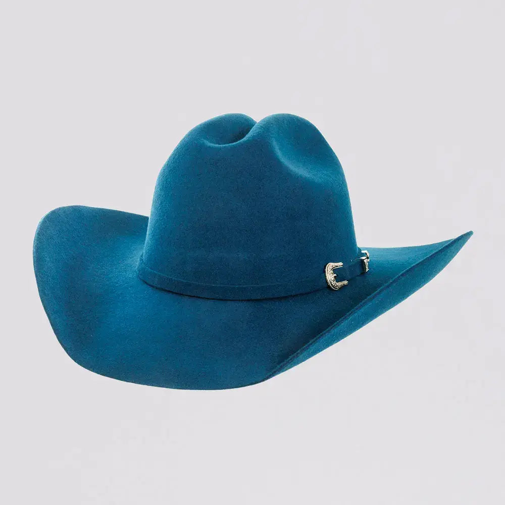 100% Wool Felt Western Cowboy Hat - Style Cattleman: White / SM