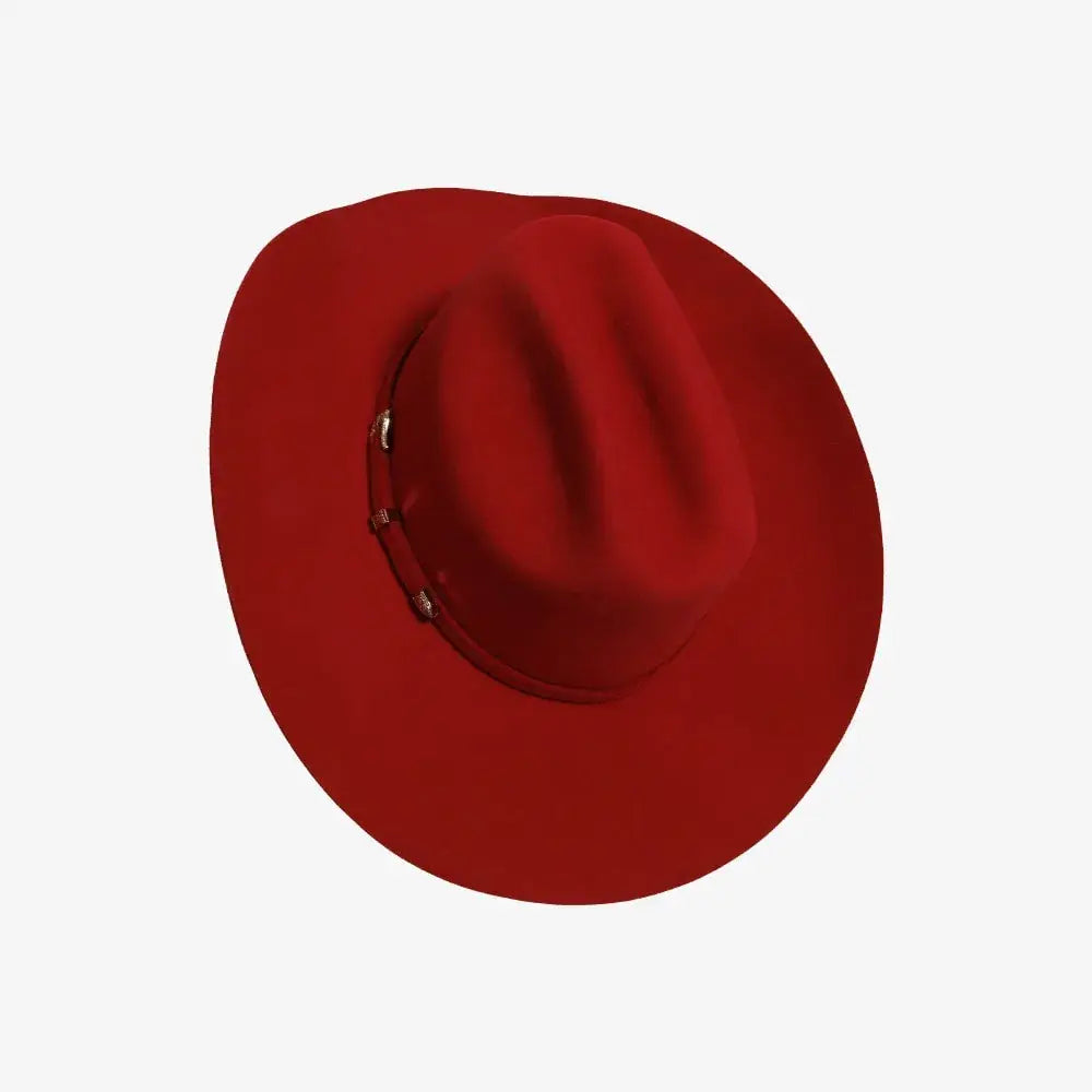 100% Wool Felt Western Cowboy Hat - Style Cattleman: White / LG