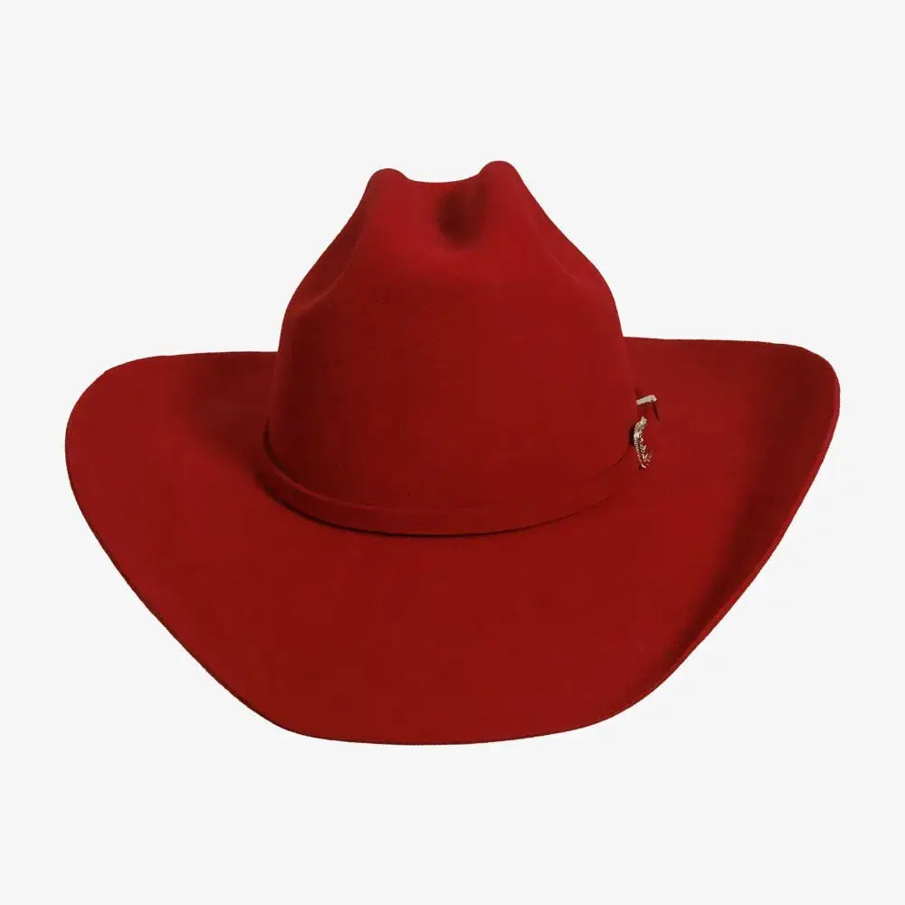 100% Wool Felt Western Cowboy Hat - Style Cattleman: White / XL