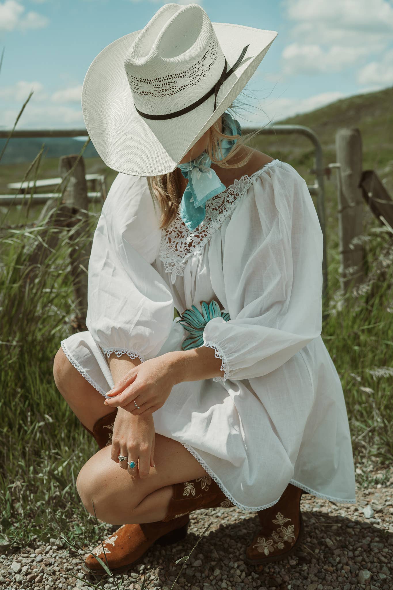 Bangora Straw Western Cowboy Hat - Style Bozeman: Cream / LG