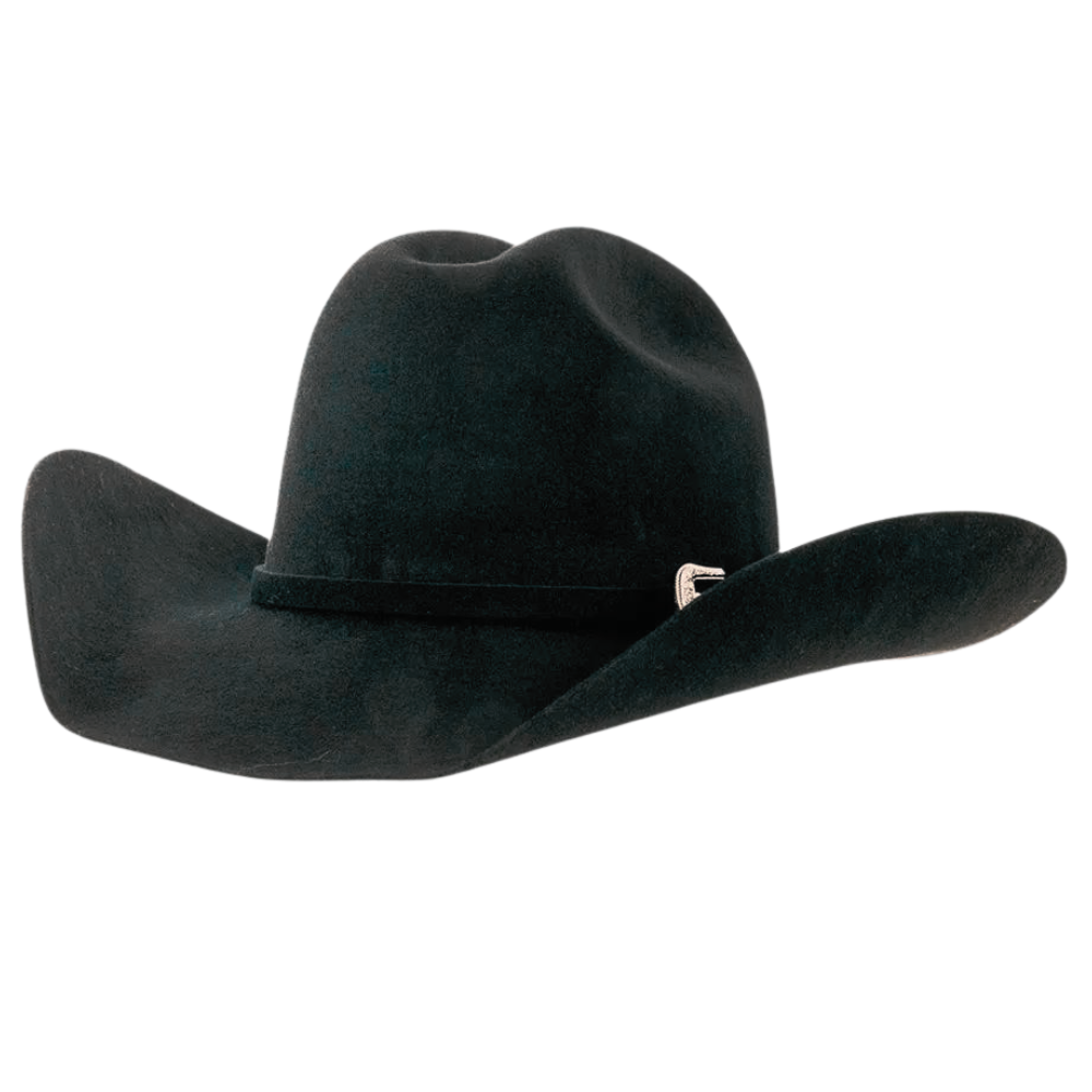 100% Wool Felt Western Cowboy Hat - Style Cattleman: White / SM