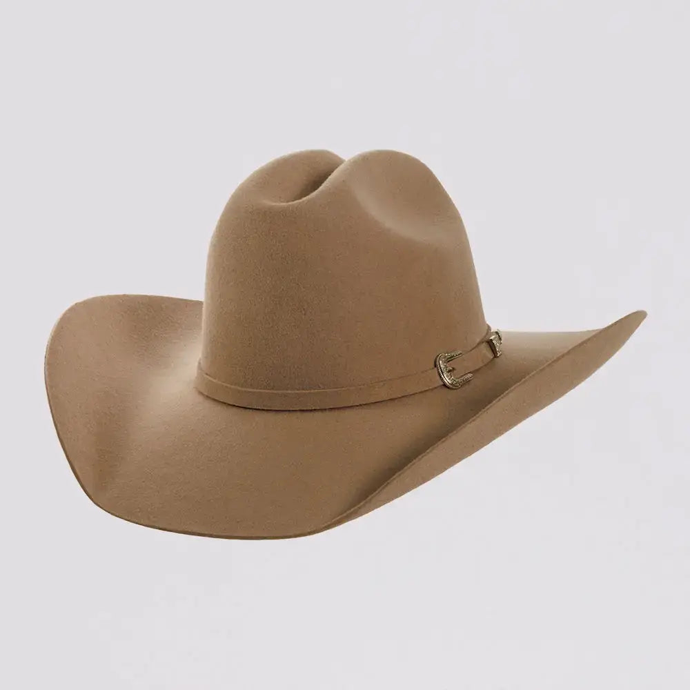 100% Wool Felt Western Cowboy Hat - Style Cattleman: White / LG