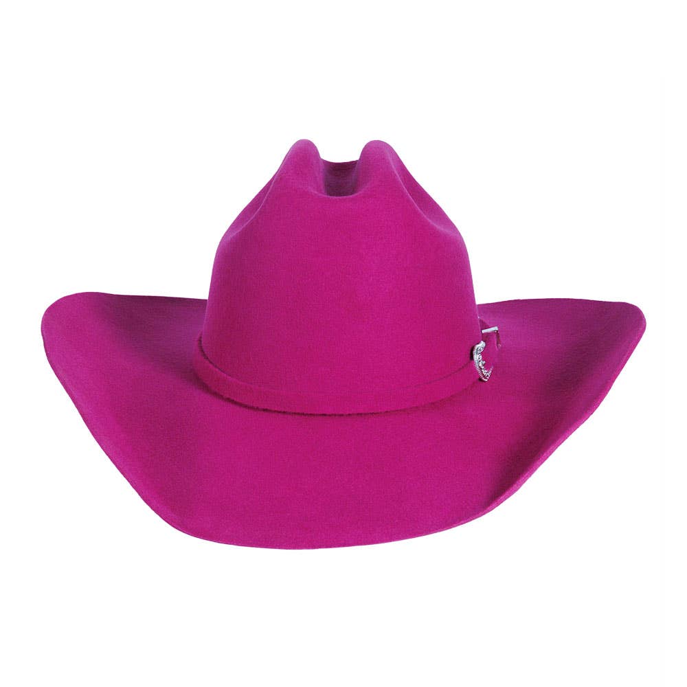 100% Wool Felt Western Cowboy Hat - Style Cattleman: White / XL