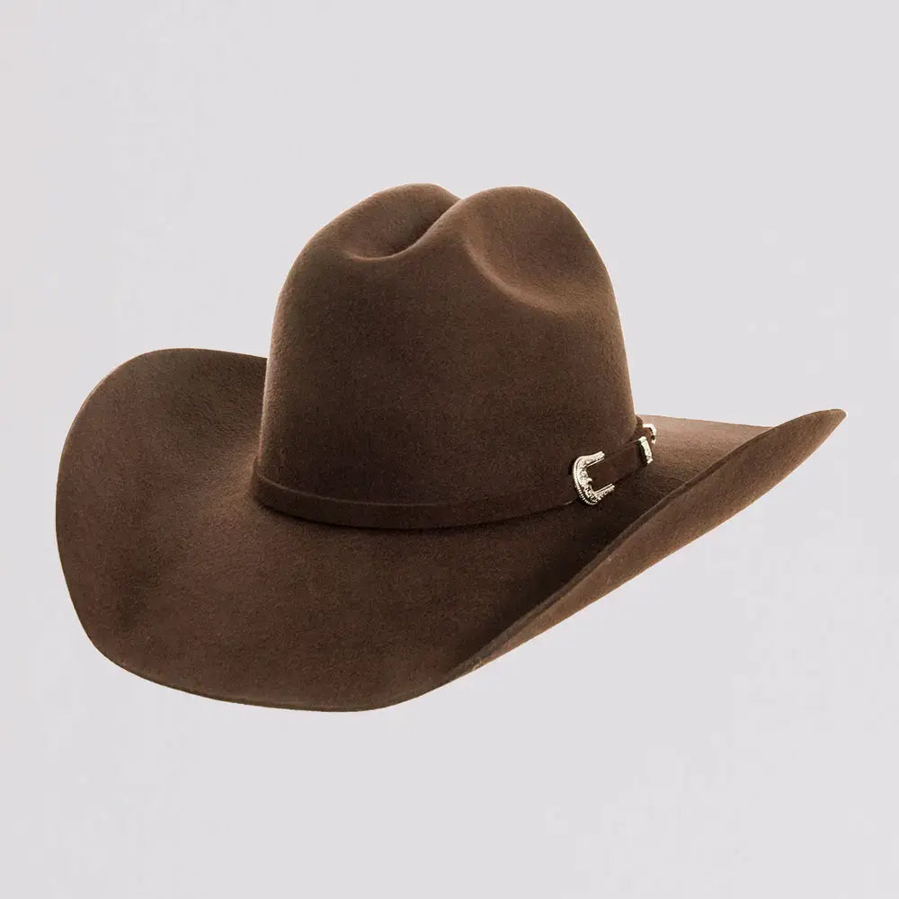 100% Wool Felt Western Cowboy Hat - Style Cattleman: White / XL