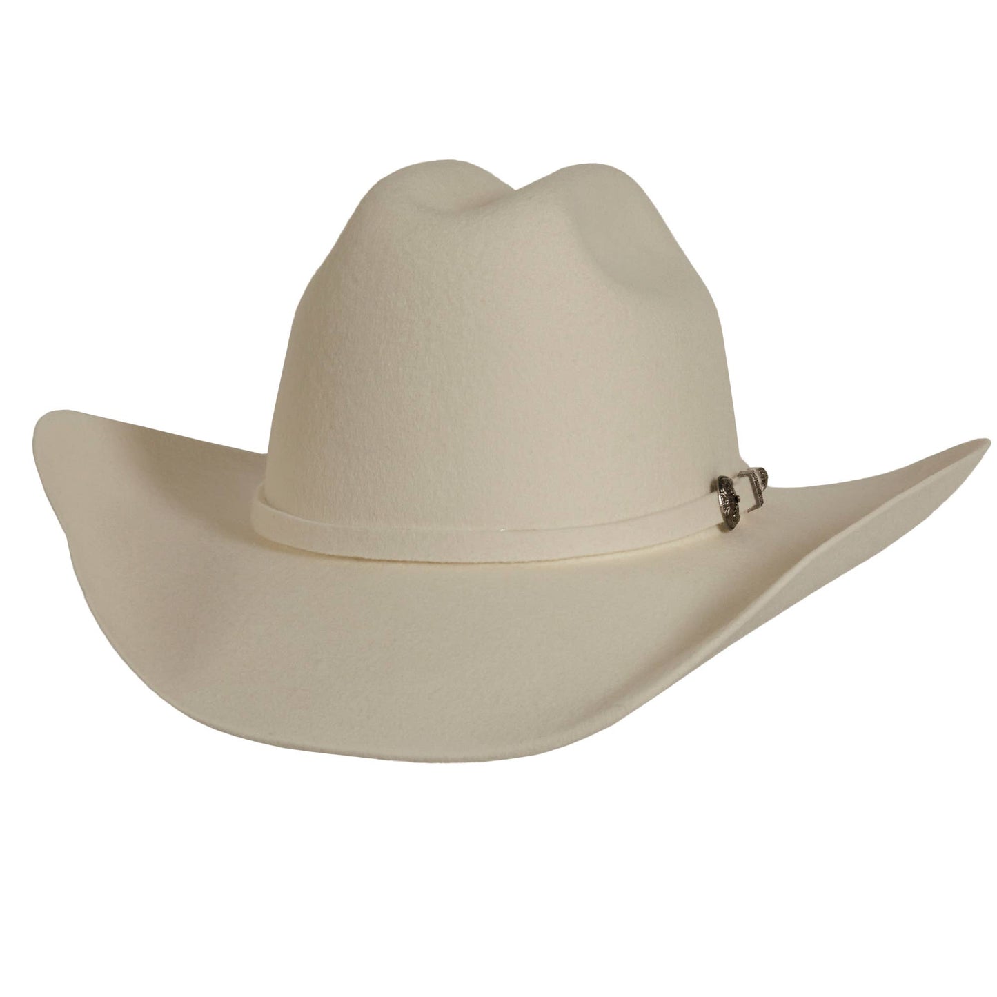 100% Wool Felt Western Cowboy Hat - Style Cattleman: White / XL