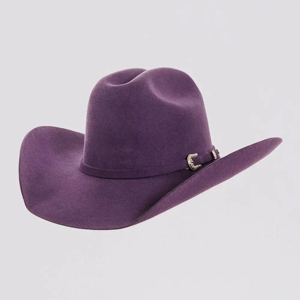 100% Wool Felt Western Cowboy Hat - Style Cattleman: White / LG