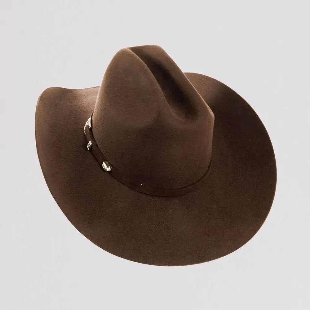 100% Wool Felt Western Cowboy Hat - Style Cattleman: White / LG
