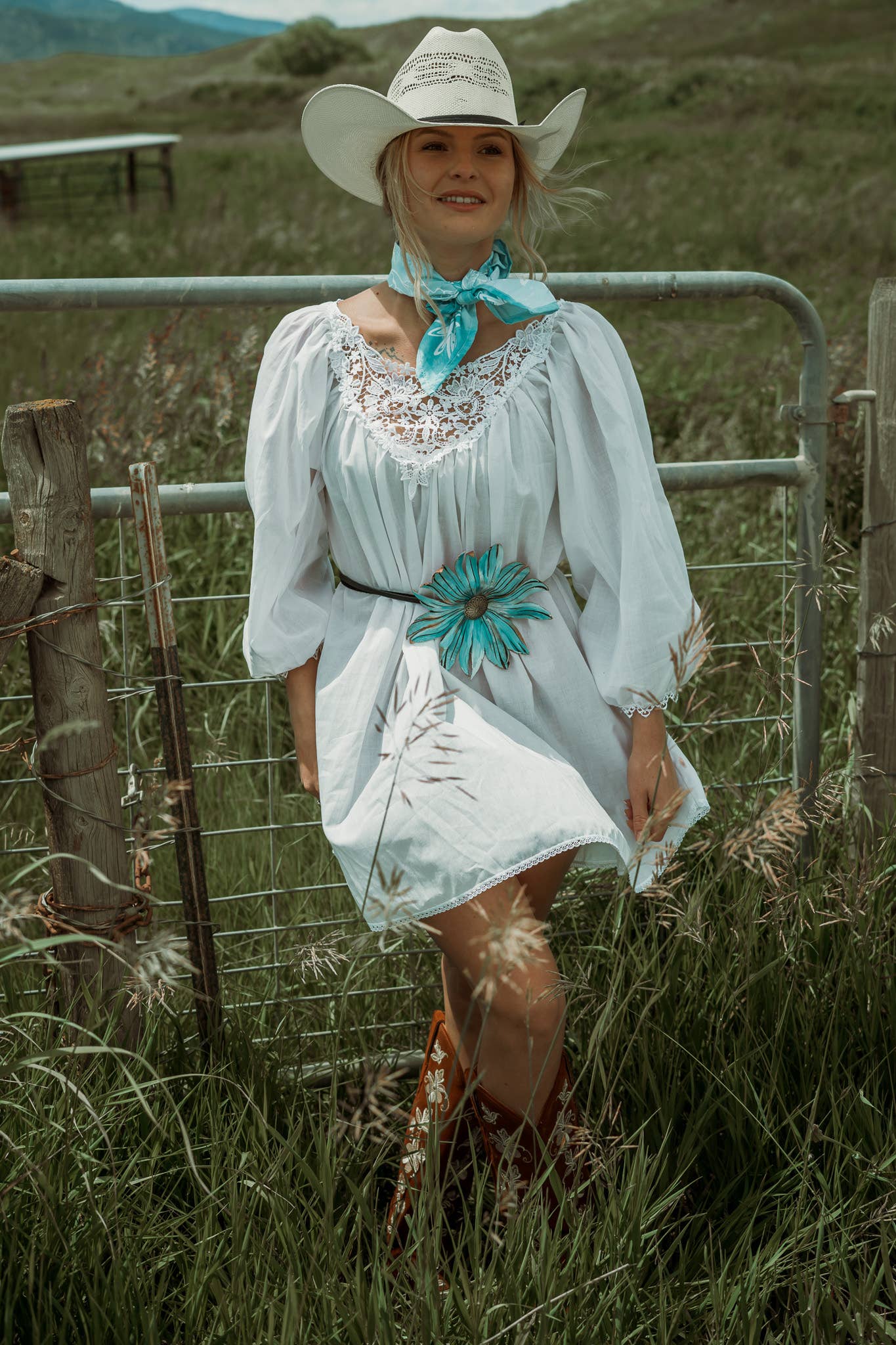Bangora Straw Western Cowboy Hat - Style Bozeman: Cream / LG
