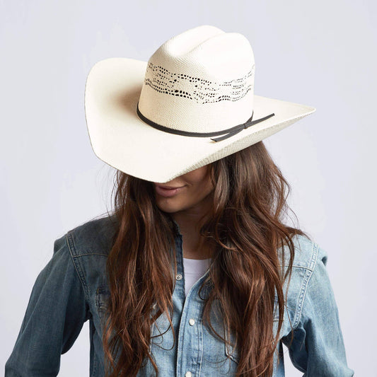 Bangora Straw Western Cowboy Hat - Style Bozeman: Cream / LG