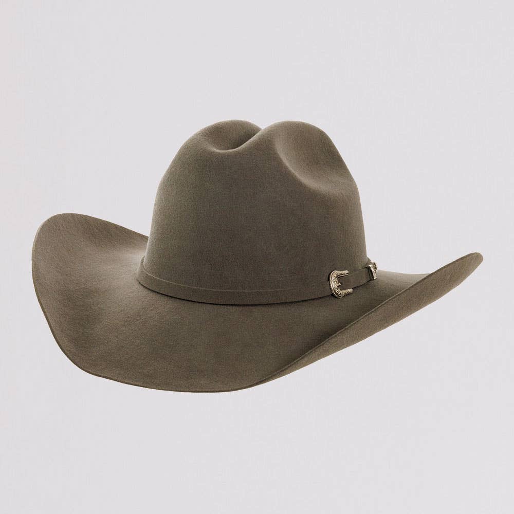 100% Wool Felt Western Cowboy Hat - Style Cattleman: White / XL